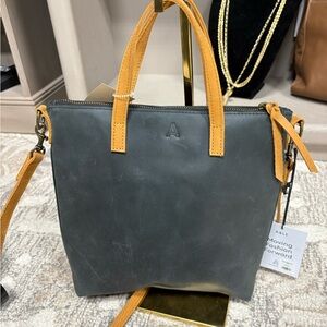 Able Gray and Tan Tote Bag with Structured Design